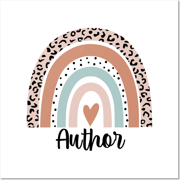 Author Rainbow Leopard Nerd Novel Book Lover Gift Wall Art by Evolve Elegance